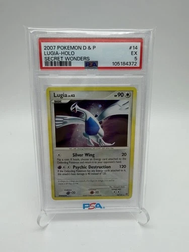 PSA 5 Lugia Holo 14/132 Secret Wonder 2007 Pokemon Card