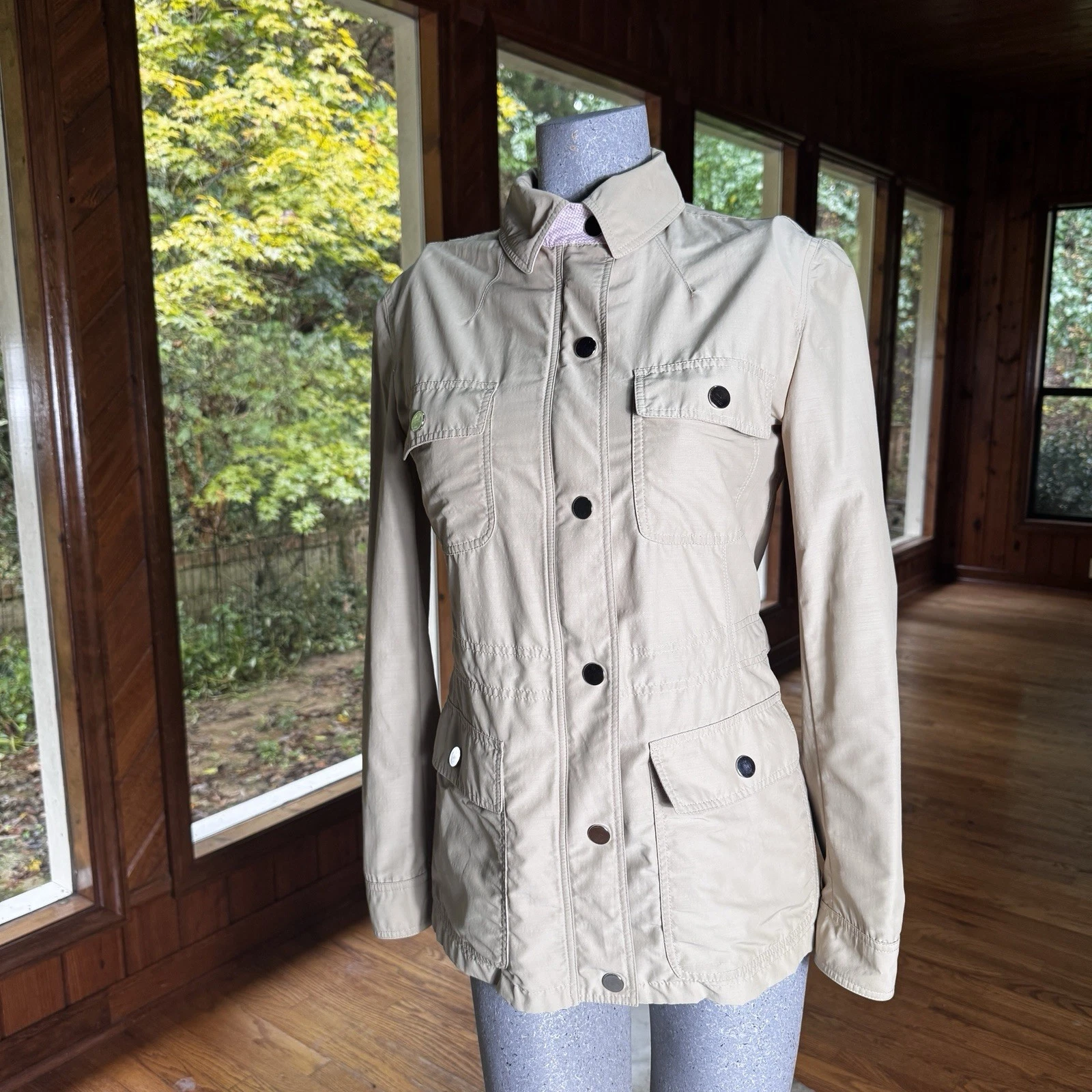 Loro Piana Storm System Valstar Women’s Utility Jacket Size 40 Beige Italy Made