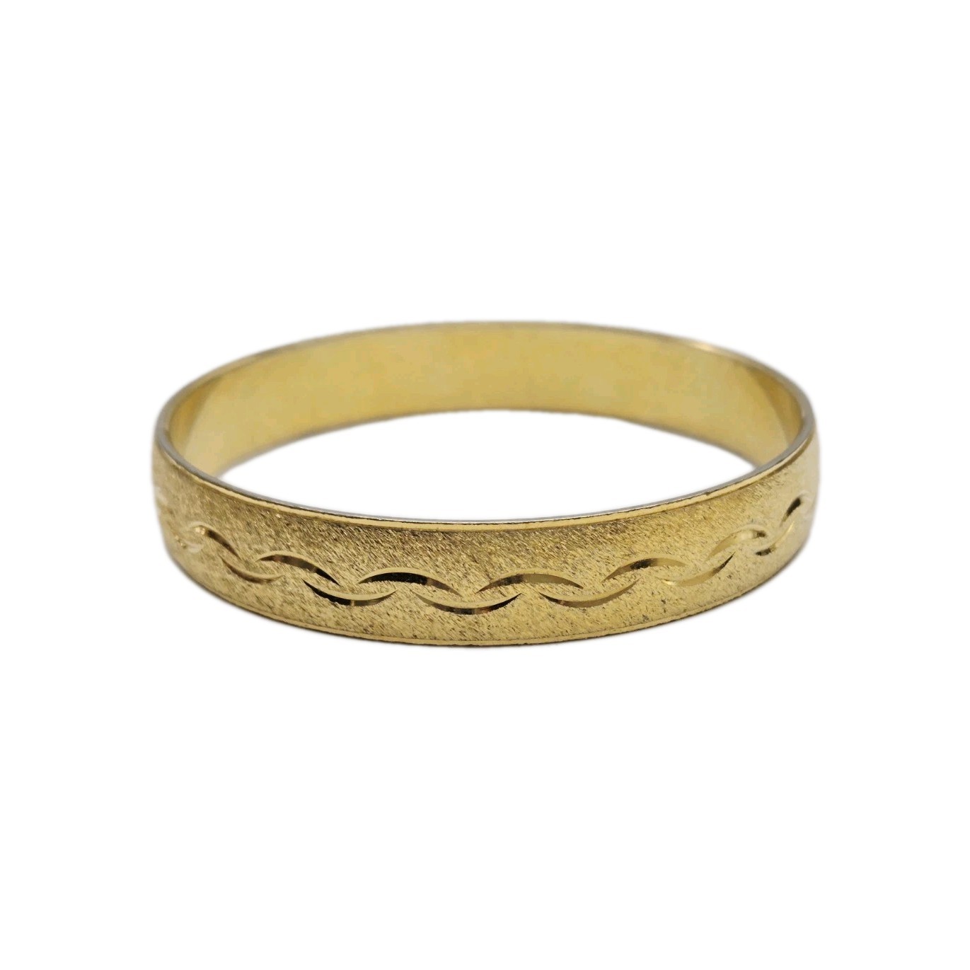 Monet Bangle Bracelet Gold tone Stackable texture… - image 2