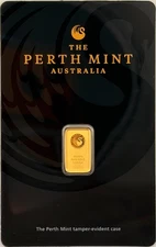 THE PERTH MINT 1 Gram .9999 Fine Gold Bar in Sealed Assay Card