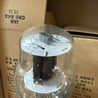 RCA 843 VT-73 Mil-Spec Tubes, Platinum Date Matched Pair Jan 1944