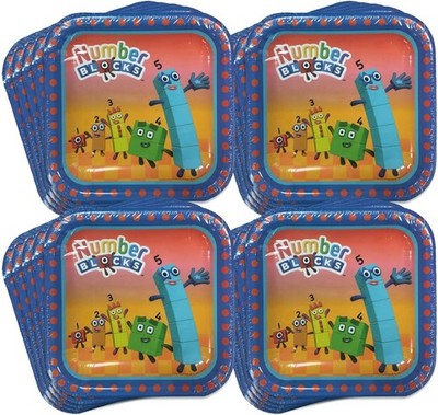 Mighty Mojo Numberblocks 20 Count 9 Inch Birthday Party Paper Plates