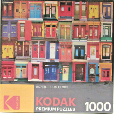 NEW KODAK PREMIUM 1000 PIECE JIGSAW PUZZLE  COLORFUL MONTREAL DOORS'' 1000 PIECES