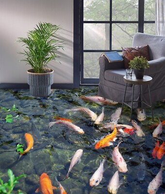3D Animal Koi K2404 Floor WallPaper Murals Wallpaper Mural Print Luna 2024