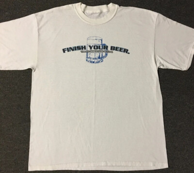 Vtg Finish Your Beer Theres Sober Kids In Utah Faded Shirt XL Drinking Funny 90s