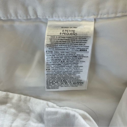 Banana Republic Factory 100 % Leinen Caprihose weiß sauber keine Flecken 8 zierlich - Bild 8 von 9