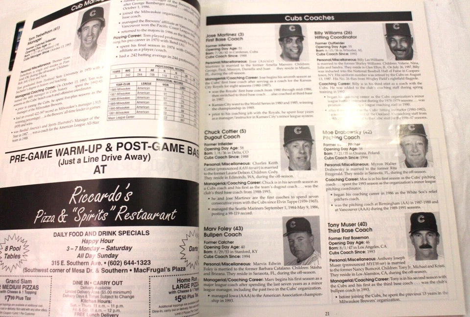 Chicago Cubs 1994 Spring Training Program Mesa Arizona eRROR? - Image 3 of 4