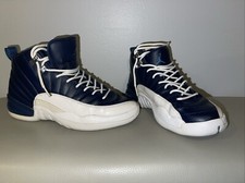 2012 Nike Air Jordan 12 XII GS Obsidian Blue Navy Wht French 153265 410 Sz 5Y