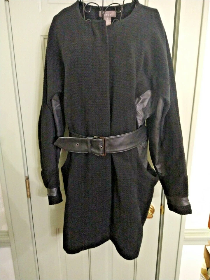 Casaco feminino Kenar couro mistura poli manga domana preto 6 - Imagem 2 de 4