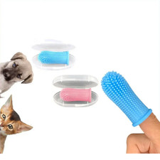 Pet Dog Cat 360  Finger brush Toothbrush Full Surround Silicone Bristles Oral