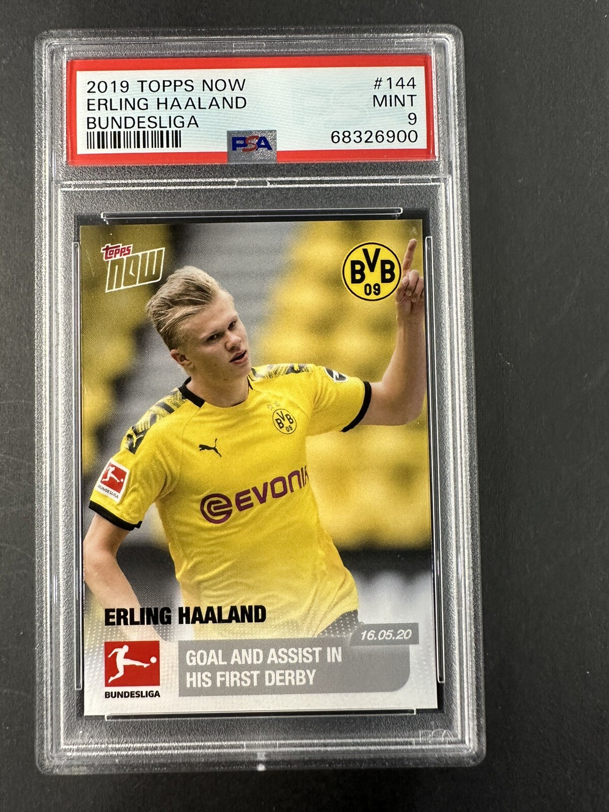 2019 Topps Now Bundesliga #144 ~ ROOKIE ~ Erling Haaland ~ PSA 9 MINT
