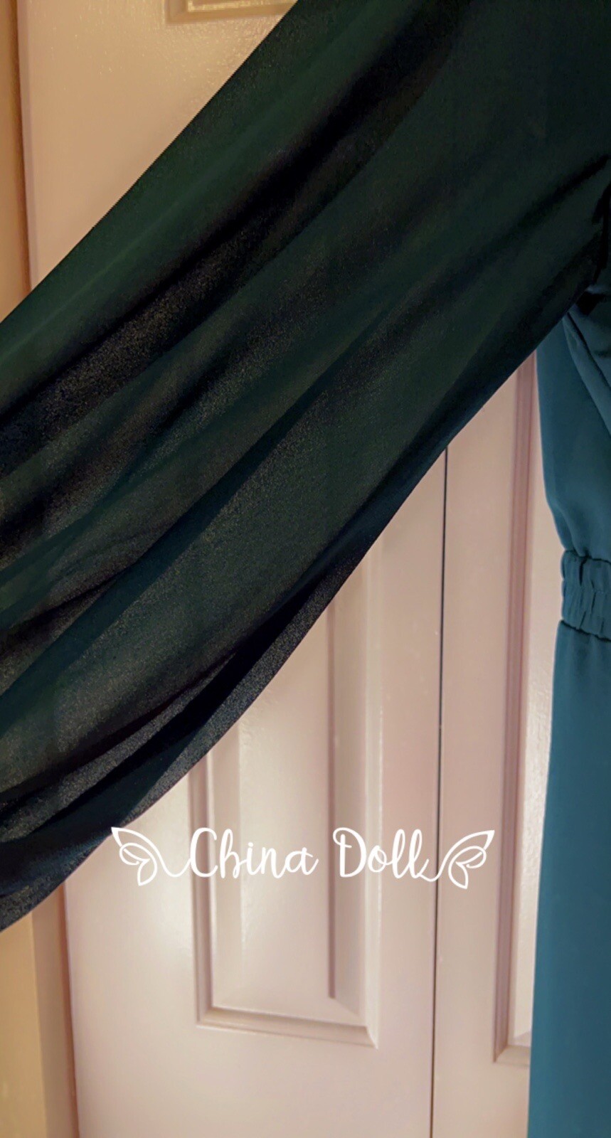 Plus Size Long Button Down Collard Sheer Forest G… - image 2