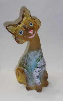 Fenton Glass Amber Polar Bear & Cub Alley Cat Figurine Ltd Ed #2 Fenton Glass Amber Polar Bear & Cub Alley Cat Figurine Ltd Ed #2
