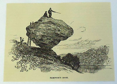 1887 magazine engraving ~ SAMPSON'S ROCK, Connecticut