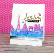 Paris Scape Metal Cutting Dies Stencil Scrapbooking Album Paper Card Building