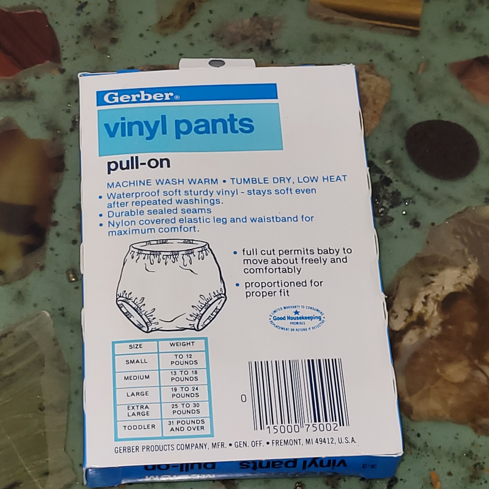 Vintage 1980s Gerber vinyl pants PULL ON waterproof MEDIUM 13 to 18 lbs