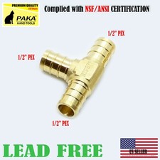 50 PIECES 1/2" X 1/2" X 1/2" PEX TEE - BRASS CRIMP FITTINGS LEAD-FREE BRASS 