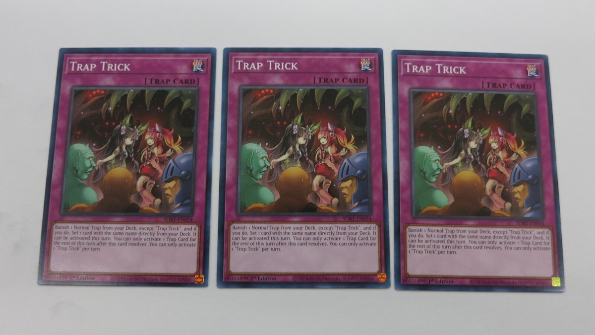 trap only deck yugioh 3x TRAP TRICK TRAP CARD 1ST EDITION SDBT-EN034 COMMON YUGIOH NM / UNPLAYED