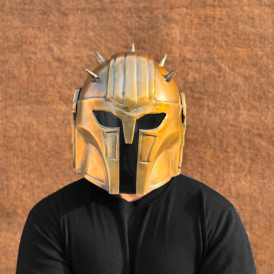 Mandalorian Blacksmith Steel Helmet Armor | Star Wars Cosplay Costume | Premium