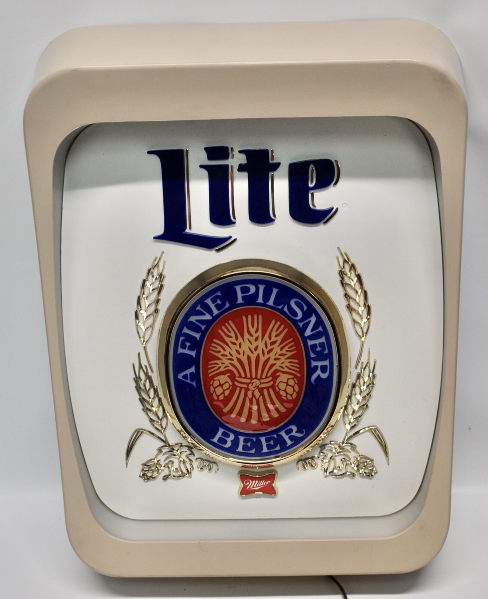 【ジャンク】80&#39;s Miller Lite Beer ライトサイン 看板 80's ヴィンテージ Miller Lite Beer ライトサイン 看板 - メルカリ