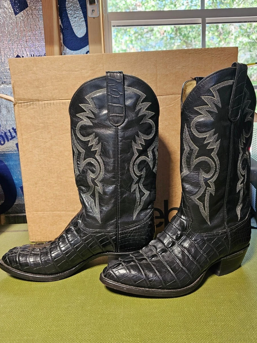 black alligator skin cowboy boots