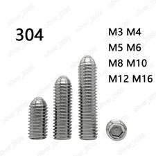 304 Stainless Steel Hex Socket Set Screws Rolling Ball Point Grub Screws M3-m16 304 Stainless Steel Hex Socket Set Screws Rolling Ball Point Grub Screws M3-m16
