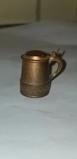 VINTAGE DOLLHOUSE MINIATURE METAL copper toned TANKARD 7/8"