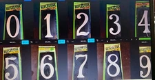 3.5" REFLECTIVE ALUMINUM HOUSE NUMBER - w/ nails - Hy-Ko 0 1 2 3 4 5 6 7 8 9