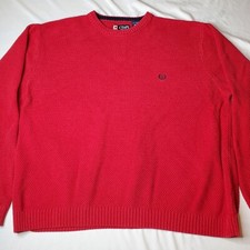 Vintage Chaps Sweater Mens XL Pullover Red 26Wx25.5L Made in Hong Kong CREWNECK