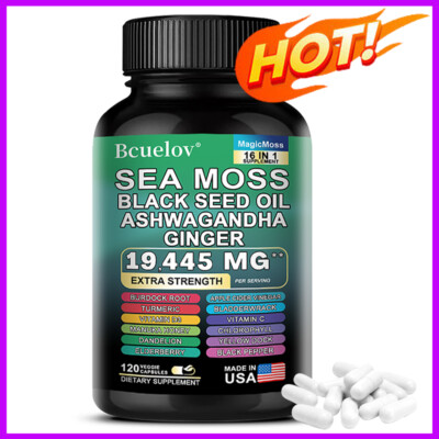 Sea Moss, Black Seed Oil, Ashwagandh, Turmeric, Ginger (16 in 1 Multivitamin)