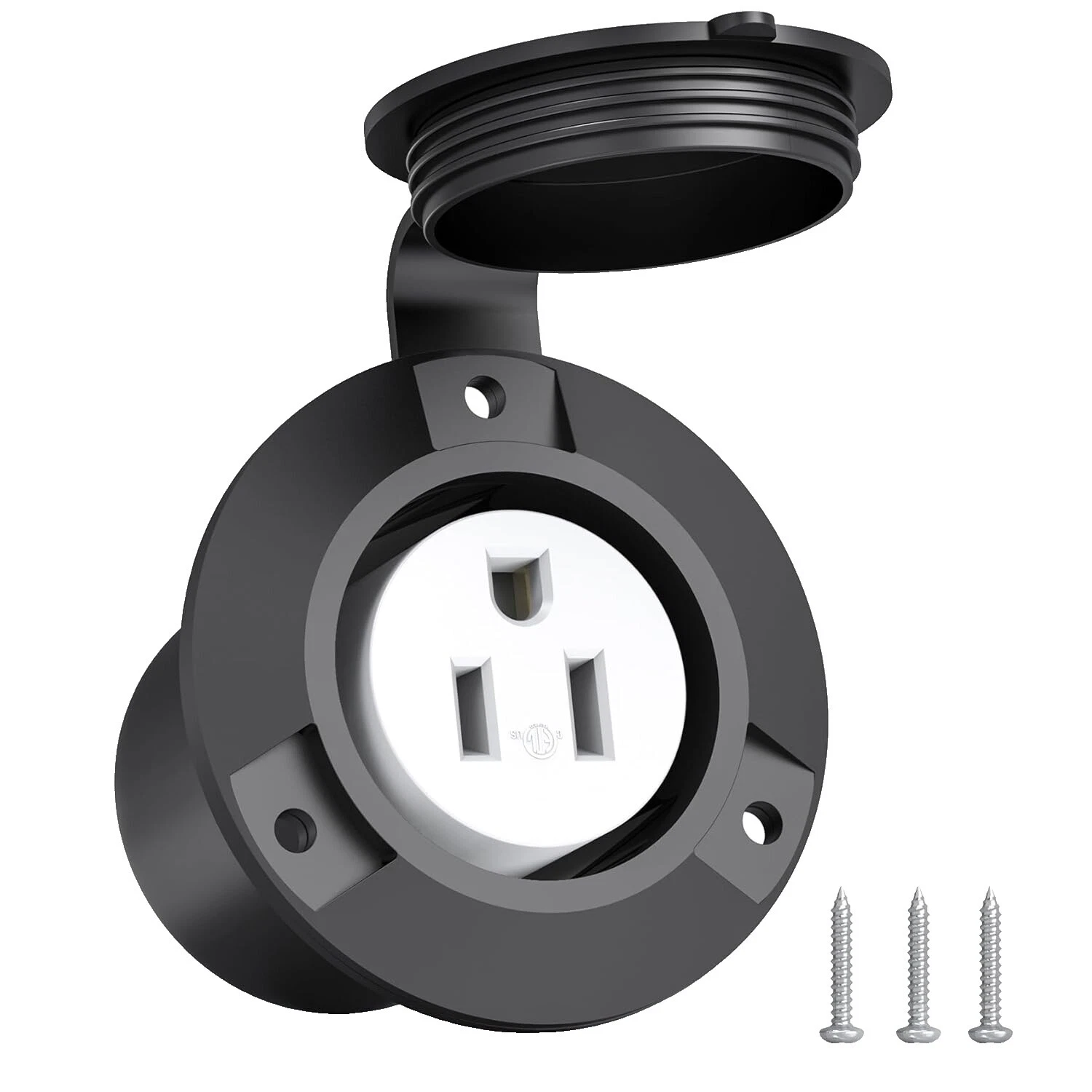 Receptáculos y enchufes eléctricos Latón Negro