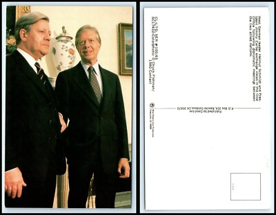 Vintage Postcard - President Jimmy Carter & West German Leader Helmut Schmidt C1