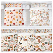 Boho Rainbow Bedding Set, Modern Geometric Shape Sheet Cover Pillowcase For Kids