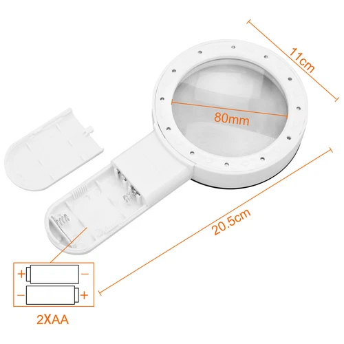 Lupe 12 LED Handlupe mit Licht 30 Fach Vergrößerungsglas Leselupe für Senioren - Bild 2 von 12