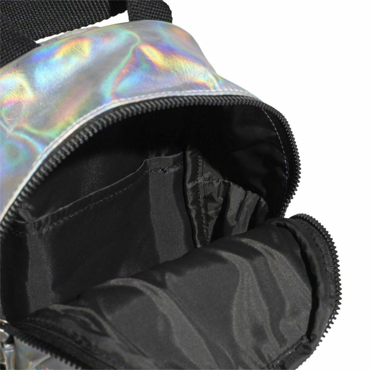 adidas Mini Silver Metallic Iridescent Backpack Shoulder Bag