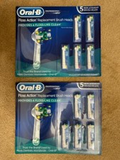 Oral-B Floss EB25-5 Action Replacement Electric Toothbrush Heads - 10 Count NEW