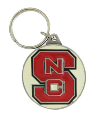 North Carolina State Wolfpack NCAA Inlaid Color Enamel Logo Pewter Key Chain