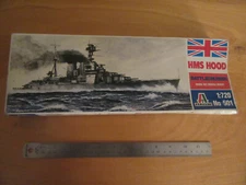 Vintage Italeri HMS Hood Battlecruiser 1:720 Scale Boat Model Kit