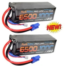 Powerhobby 4S 14.8V 6500mAh 100C Lipo Battery EC5 Soft Case 4-Cell ( 2 pack )