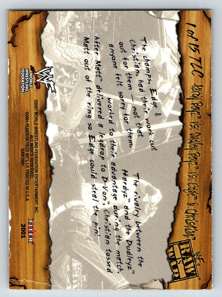 2001 Fleer WWF Raw Is War #1 Stone Cold Steve Austin (ref 213049) - Image 2 of 2