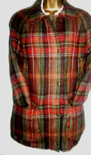 House Of Bruar Tweed Wool Field Coat 14uk Red Tartan- Cartridge Pockets Etc.