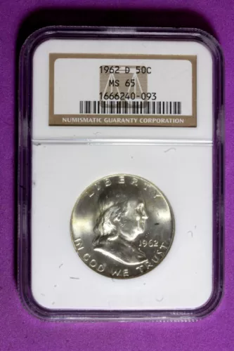 1962 D NGC MS65 Franklin Half Dollar #B34477