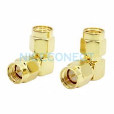 5x SMA Male to SMA Male Plug Right Angle RA Coax Adapter RF Connector Goldplated