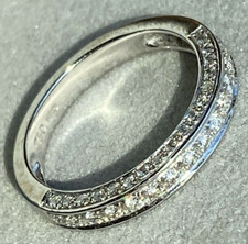 1CTW Round Cut Moissanite Half Eternity Wedding Band Ring 14K White Gold Plated