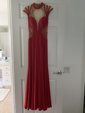 Sherri Hill Red Long Evening Dress Size 0 Authentic Gown Sexy