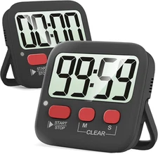 Antonki 2 Pack Digital Timer for Kids, Magnetic Countdown Kitchen Timers for Coo