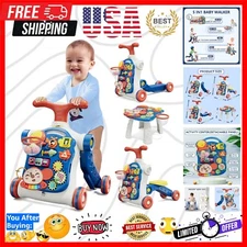 Adjustable Speed 5-in-1 Activity Walker - Supports Early Walking Skills in Blue