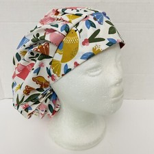 women surgical cap; cord lock,bouffant style - Birds