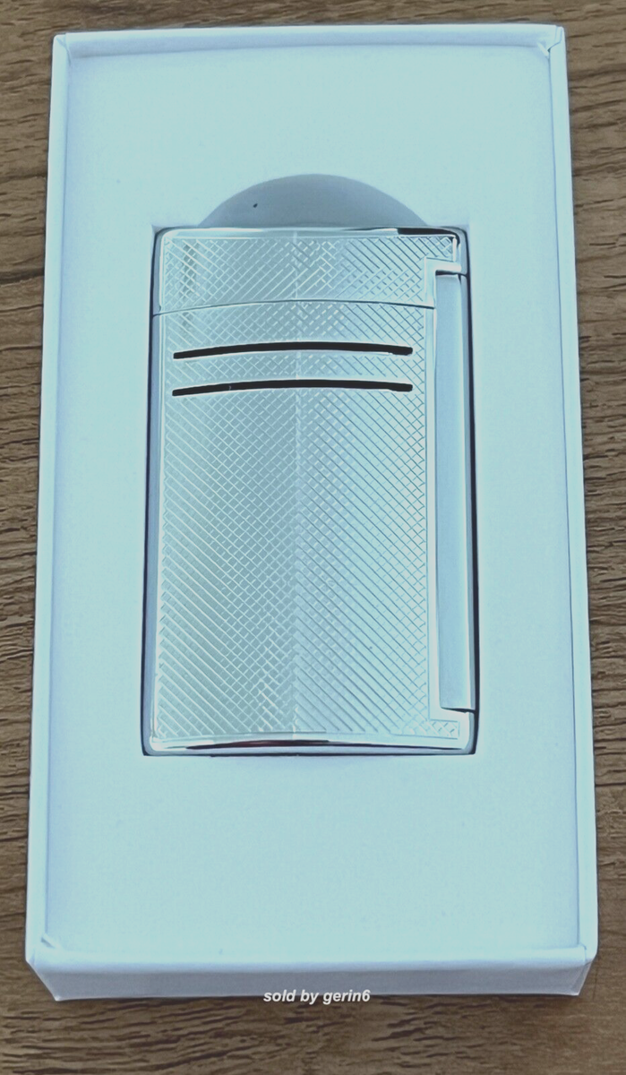 S.T. Dupont MaxiJet Lighter, Chrome Grid, 020157N (20157N), New In