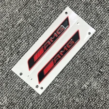 2PCS/ABS Black RED For Benz AMG Emblem fender badge Car Body Side Skirts Sticker